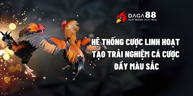 Giới Thiệu Daga88 - Cội Nguồn Của Đá Gà Trực Tuyến 4 Hệ thống cược linh hoạt tạo trải nghiệm cá cược đầy màu sắc