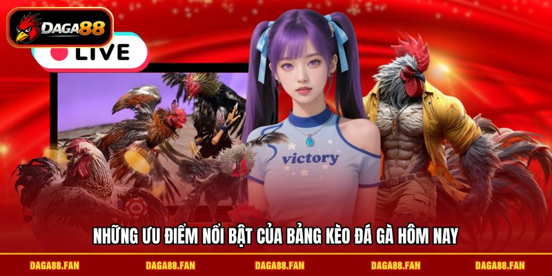 Những ưu điểm nổi bật của bảng kèo đá gà hôm nay